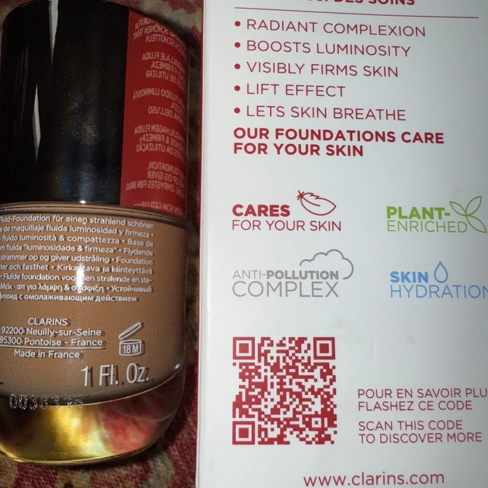 Clarins Everlasting Youth Fluid Illuminating Firming Foundation 1oz 116.5W